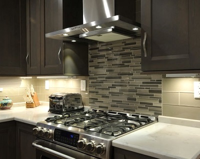 Dark Tile Backsplash